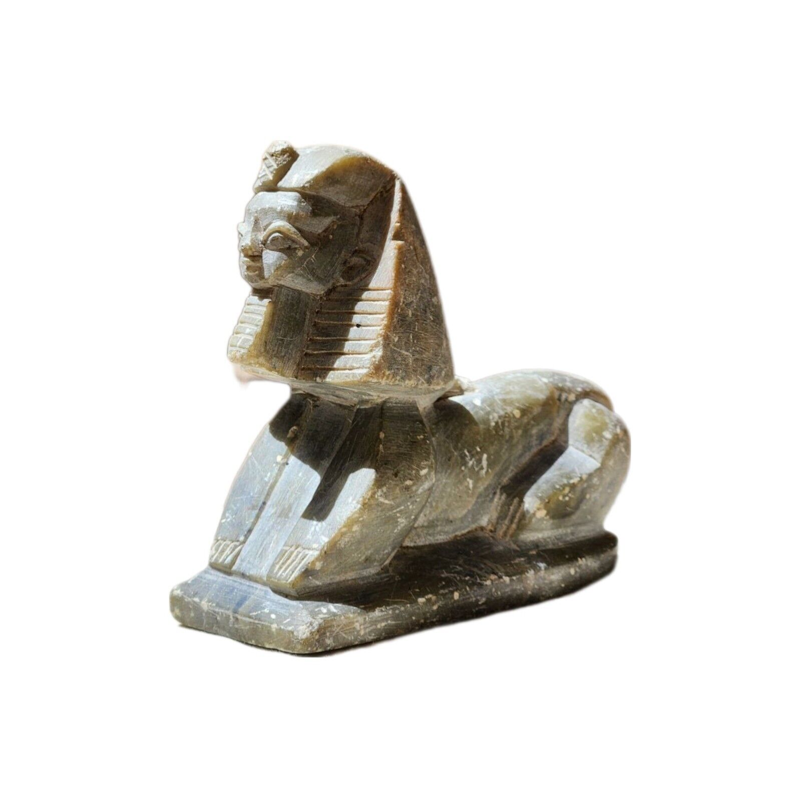 Vintage Handmade Sphinx Statue Granite Stone Protector Of Pyramids Pharaonic BC