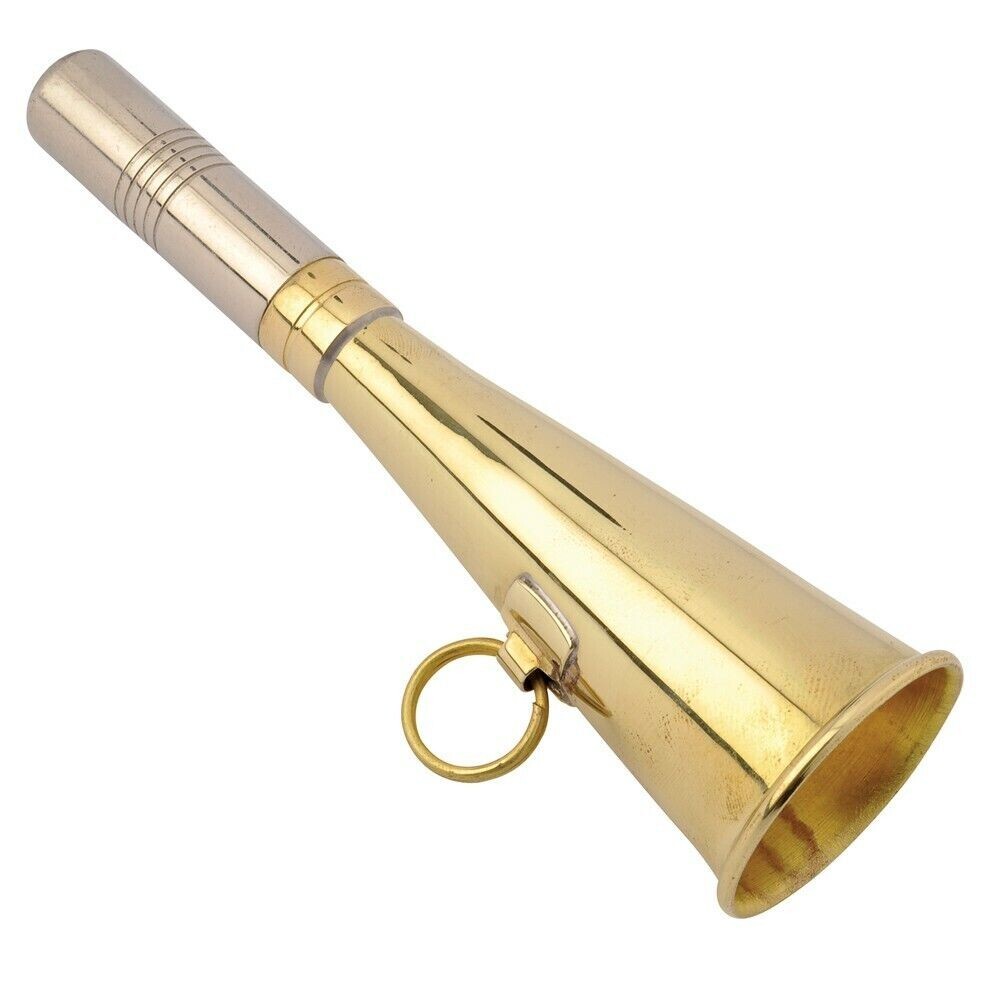 SOLID BRASS FOX HUNTING HORN