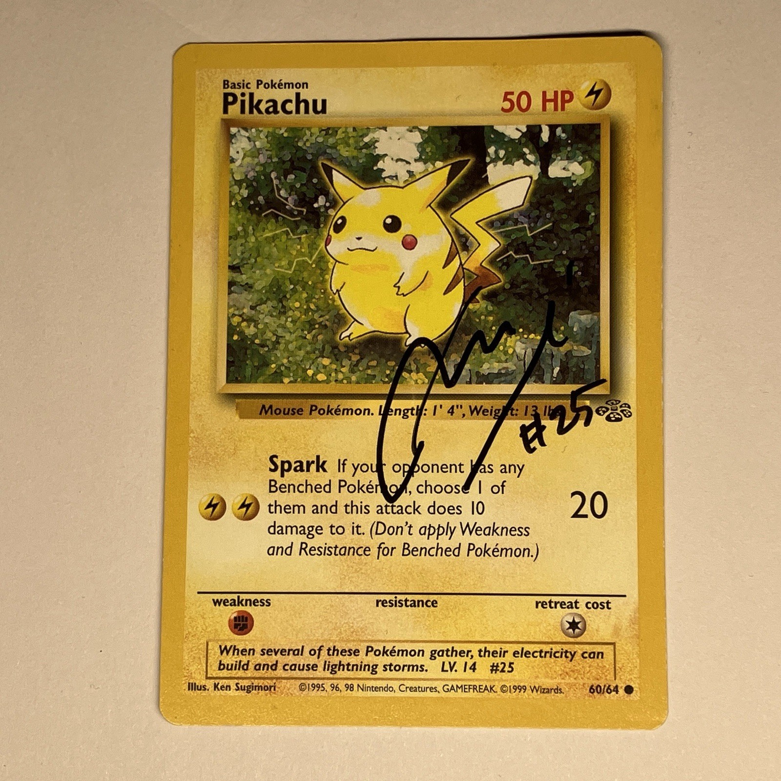 1999 Vintage Pikachu Pokémon Card Signed by Yui Hasegawa | Man City & Japan Auto