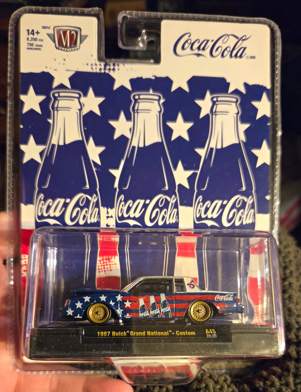 Coca-Cola M2 Machines Diecast Car 1:64 Shelby Grand National Custom Blue Coca-Cola M2 Machines Diecast Car 1:64 Shelby Grand National Custom Blue