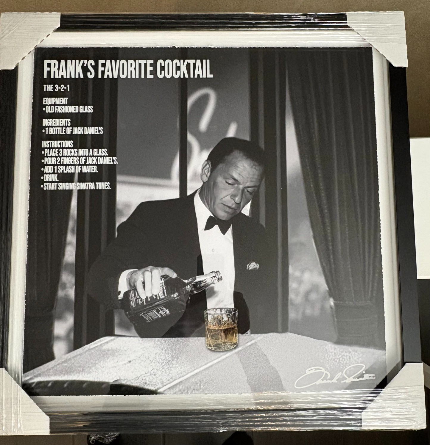 Frank Sinatra Franks favorite Cocktail framed photo Frank Sinatra Franks favorite Cocktail framed photo