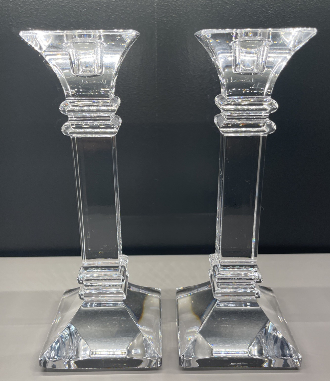 Vintage Waterford Marquis Crystal Treviso Candlestick Holders 8.25 tall Mint Con Vintage Waterford Marquis Crystal Treviso Candlestick Holders 8.25 tall Mint Con