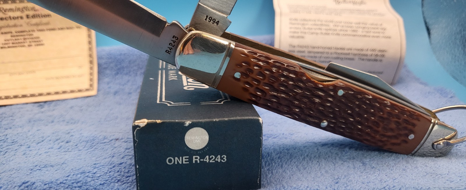 Vintage 1994 Remington R4243 UMC USA Camp Bullet Knife NIB Mint w/ Papers" Vintage 1994 Remington R4243 UMC USA Camp Bullet Knife NIB Mint w/ Papers"