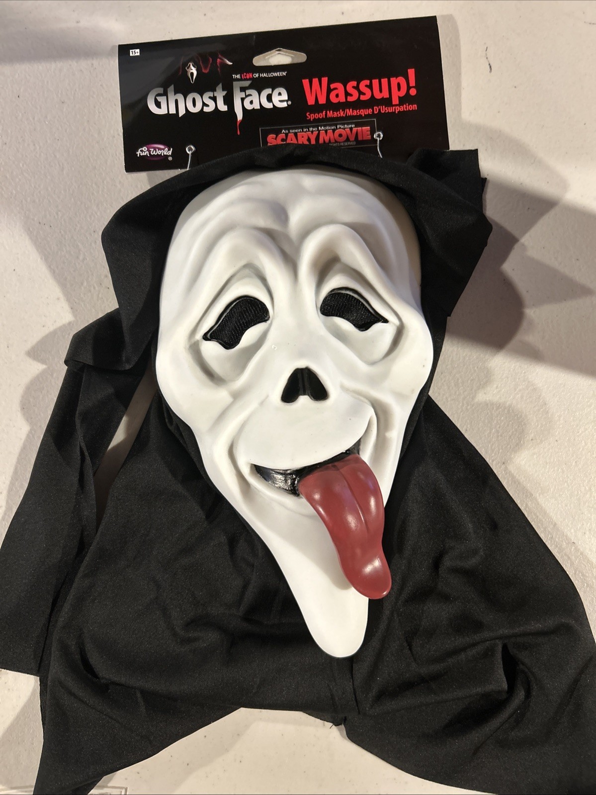 SCARY MOVIE WASSUP GHOST FACE STONED TONGUE COSTUME MASK . Scream Movie SCARY MOVIE WASSUP GHOST FACE STONED TONGUE COSTUME MASK . Scream Movie