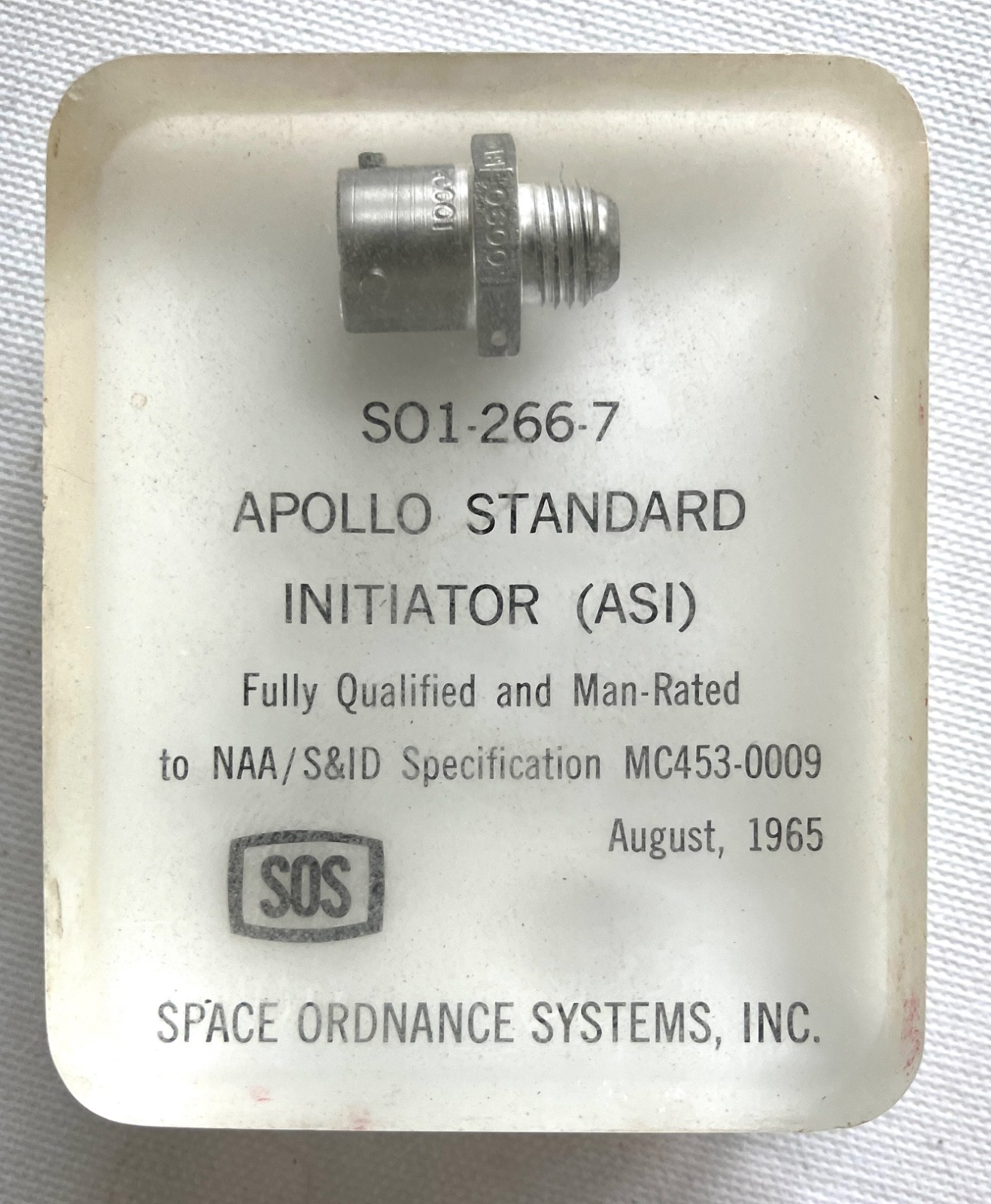 NASA Rockets - Apollo Standard Initiator 1965
