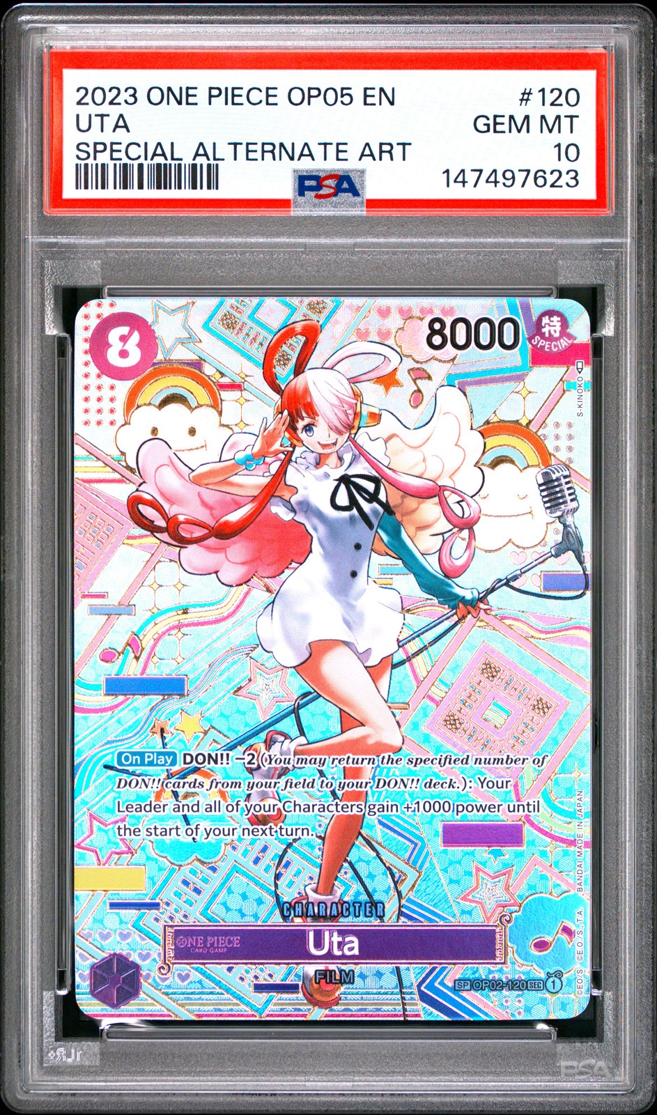 2023 ONE PIECE OP05-AWAKENING OF THE NEW ERA SPECIAL ALTERNATE ART UTA PSA 10