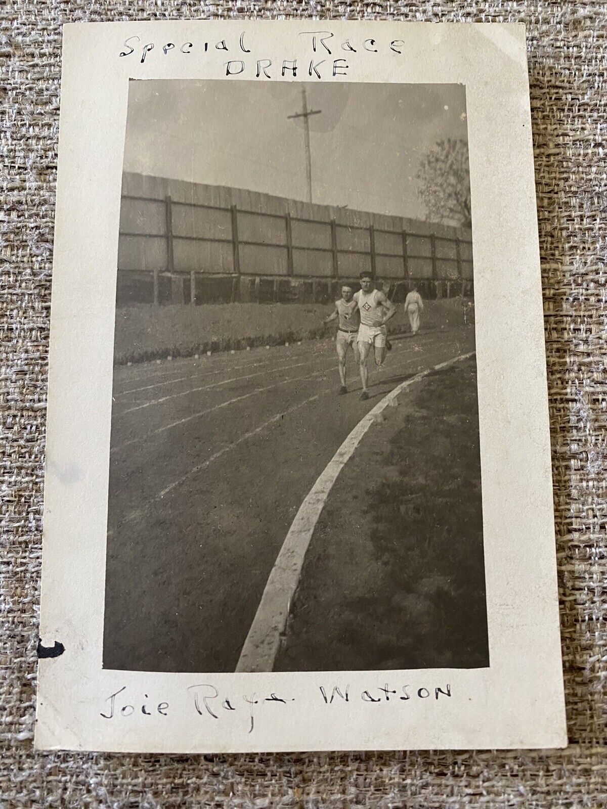 1922 Drake Relays One Mile Special Race Real Photo Postcard RPPC Track Side Pic