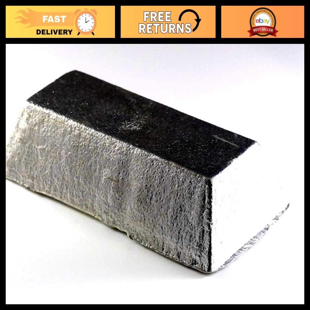 Tin Ingot (2 pounds | 99.9+% Pure) Raw Tin Metal