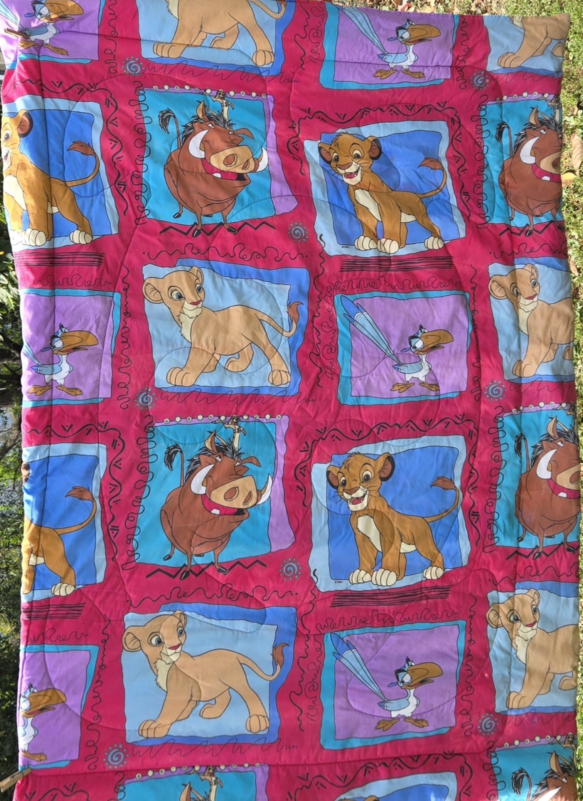 Vintage Disney The Lion King 90s Reversible Twin Comforter Blanket 