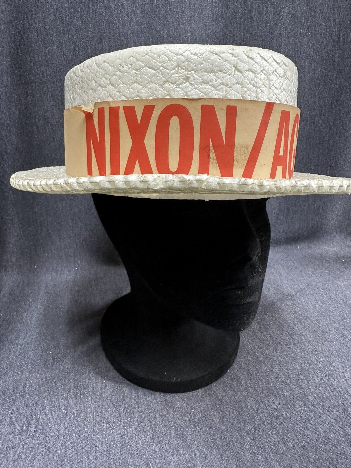 Rare Nixon/Agnew Styrofoam Political Campaign Hat-President/Vice