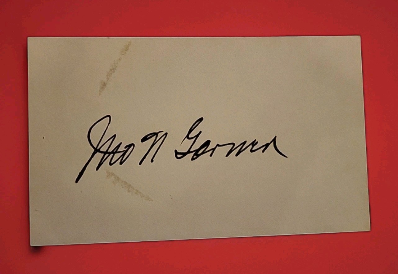Signed 1930s John "Cactus Jack" Garner FDR Roosevelt's 1941 WWII Vice President 