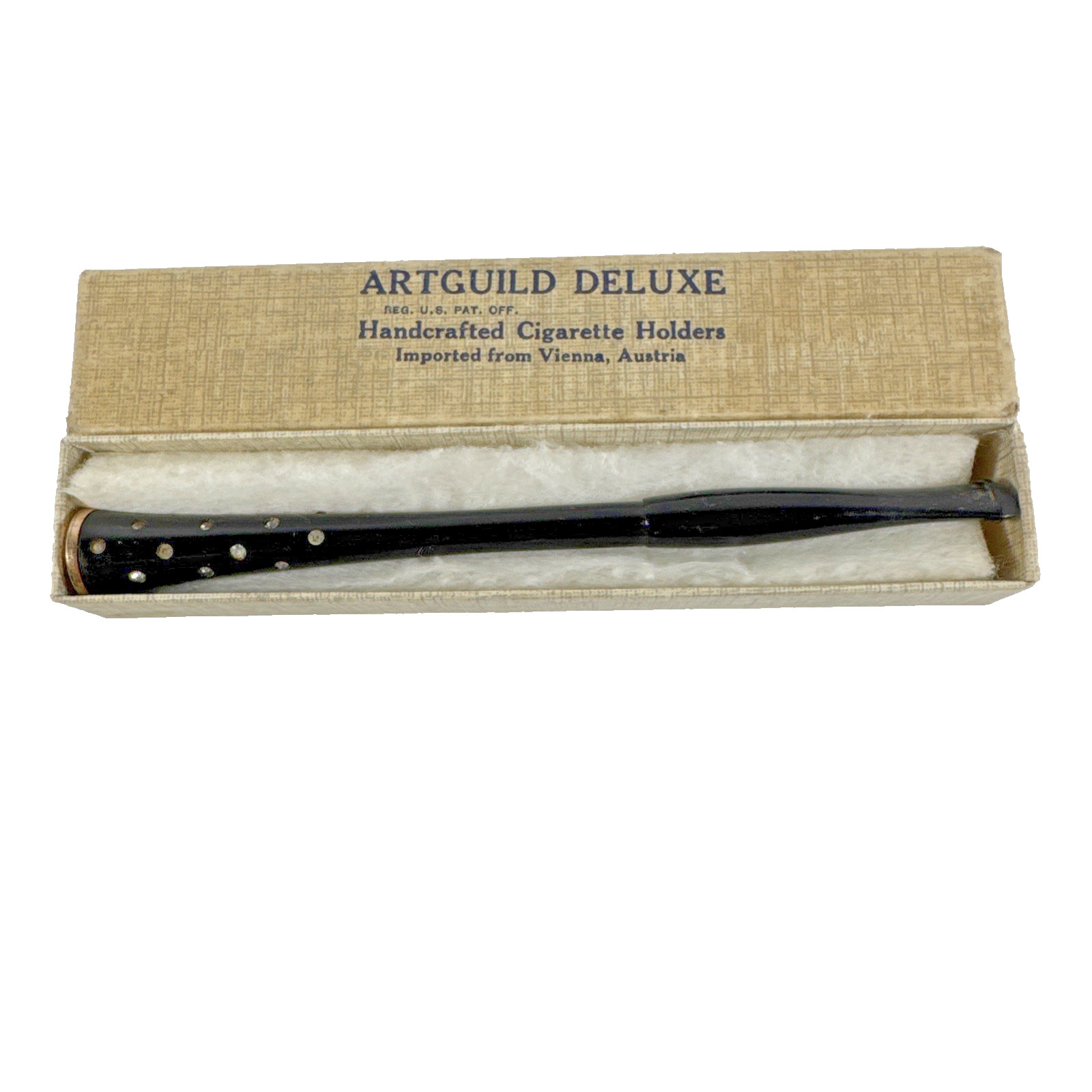 VTG 1930's Art Deco Artguild Deluxe Austria 5” Cigarette Holder w Rhinestones VTG 1930's Art Deco Artguild Deluxe Austria 5” Cigarette Holder w Rhinestones