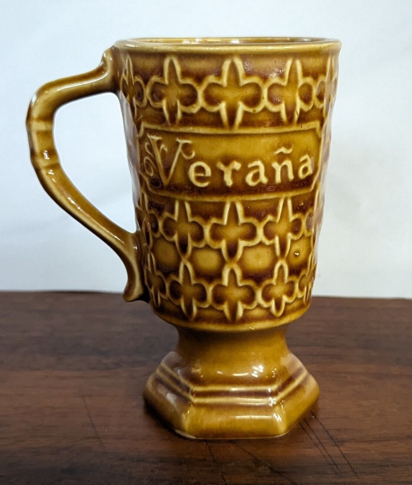 Vintage MCM Verana Cappuccino Mug Pedestal Style