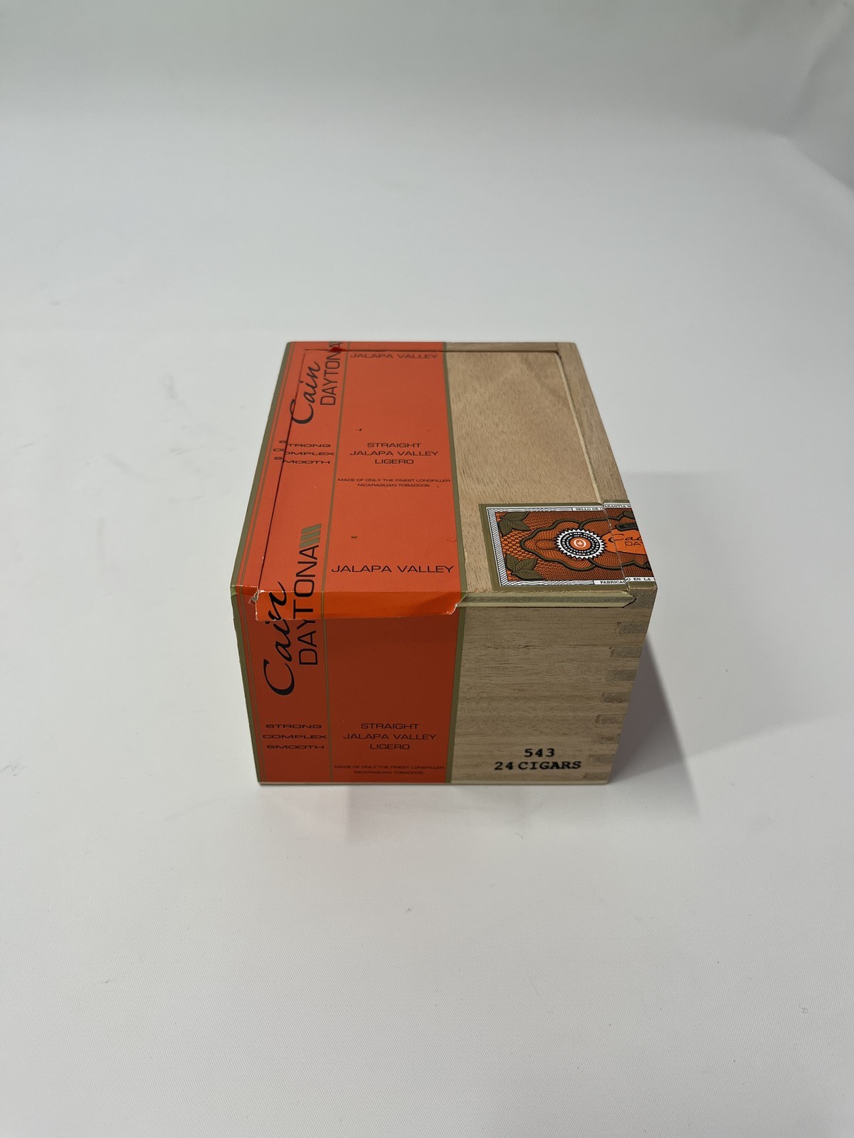 Oliva Cain Daytona 543 Wooden Cigar Box Empty EUC