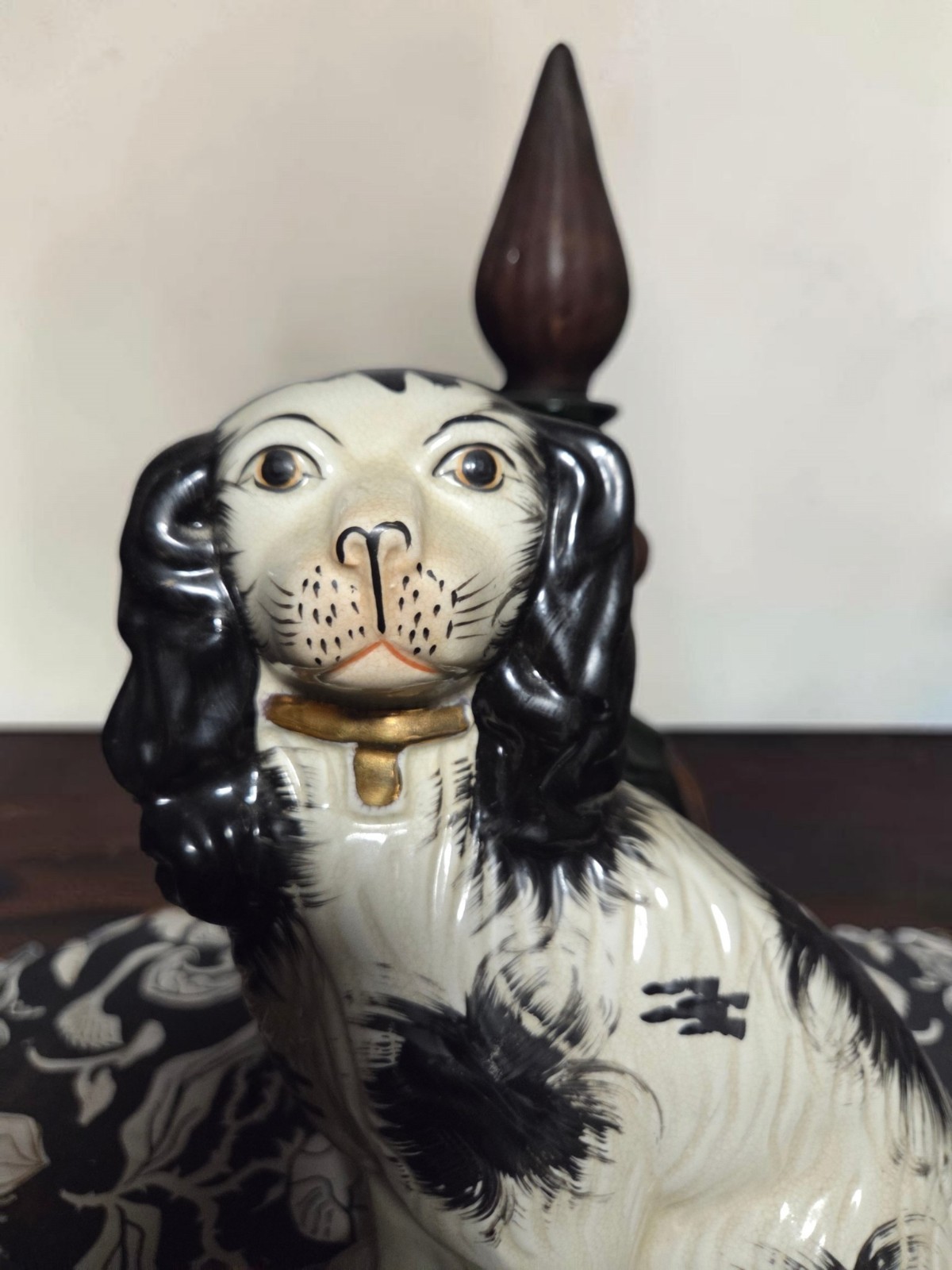 Black Staffordshire Dog, Likely Antique 9.5"