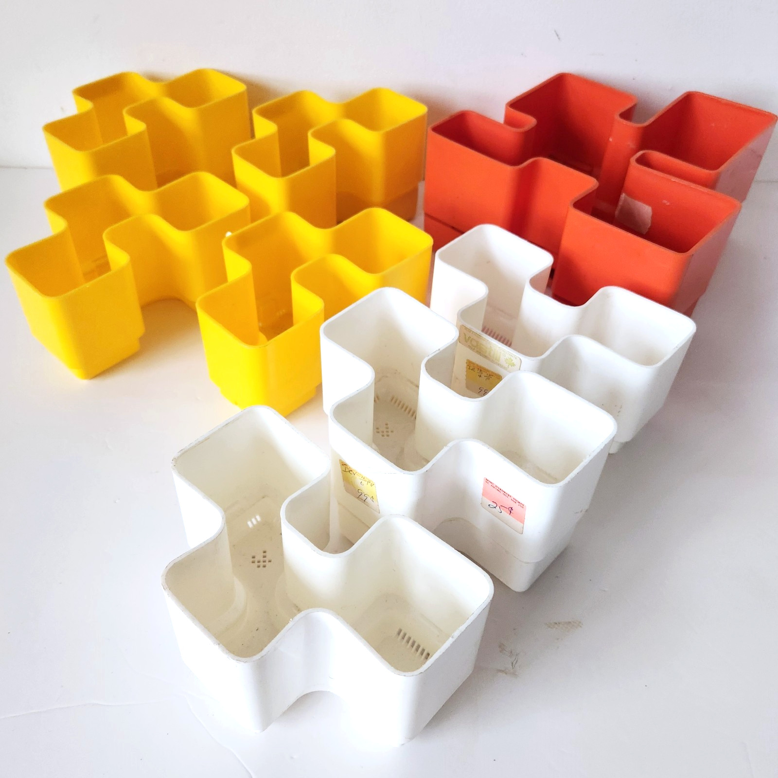 Vintage 1970s Vastill Domino Puzzle Planter Lot 8 Modular Space Age Chiaudrero Vintage 1970s Vastill Domino Puzzle Planter Lot 8 Modular Space Age Chiaudrero