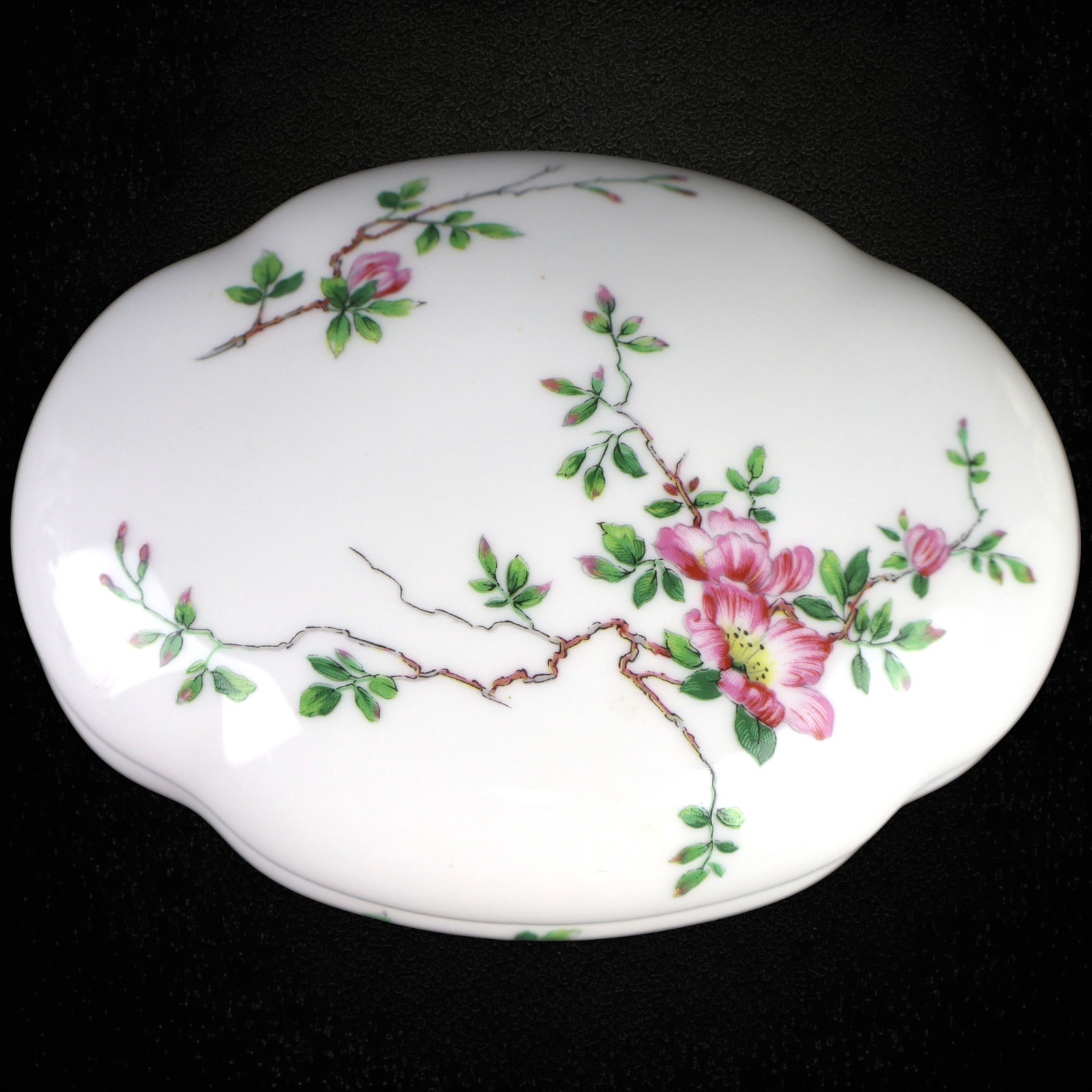 Vintage Haviland Limoges Eglantine Trinket Box France Pink Floral Porcelain Vintage Haviland Limoges Eglantine Trinket Box France Pink Floral Porcelain
