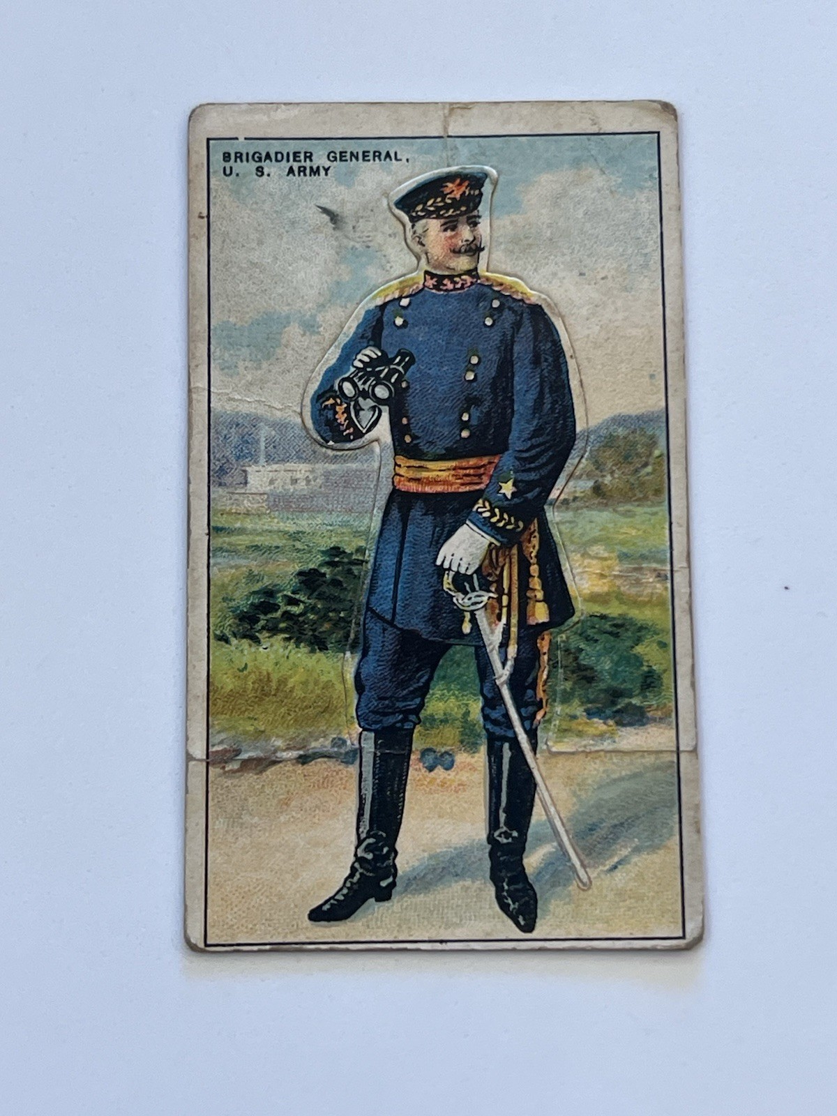 1909 T81 Brigadier General US Die Cut Recruit Factory 606 Black Ink