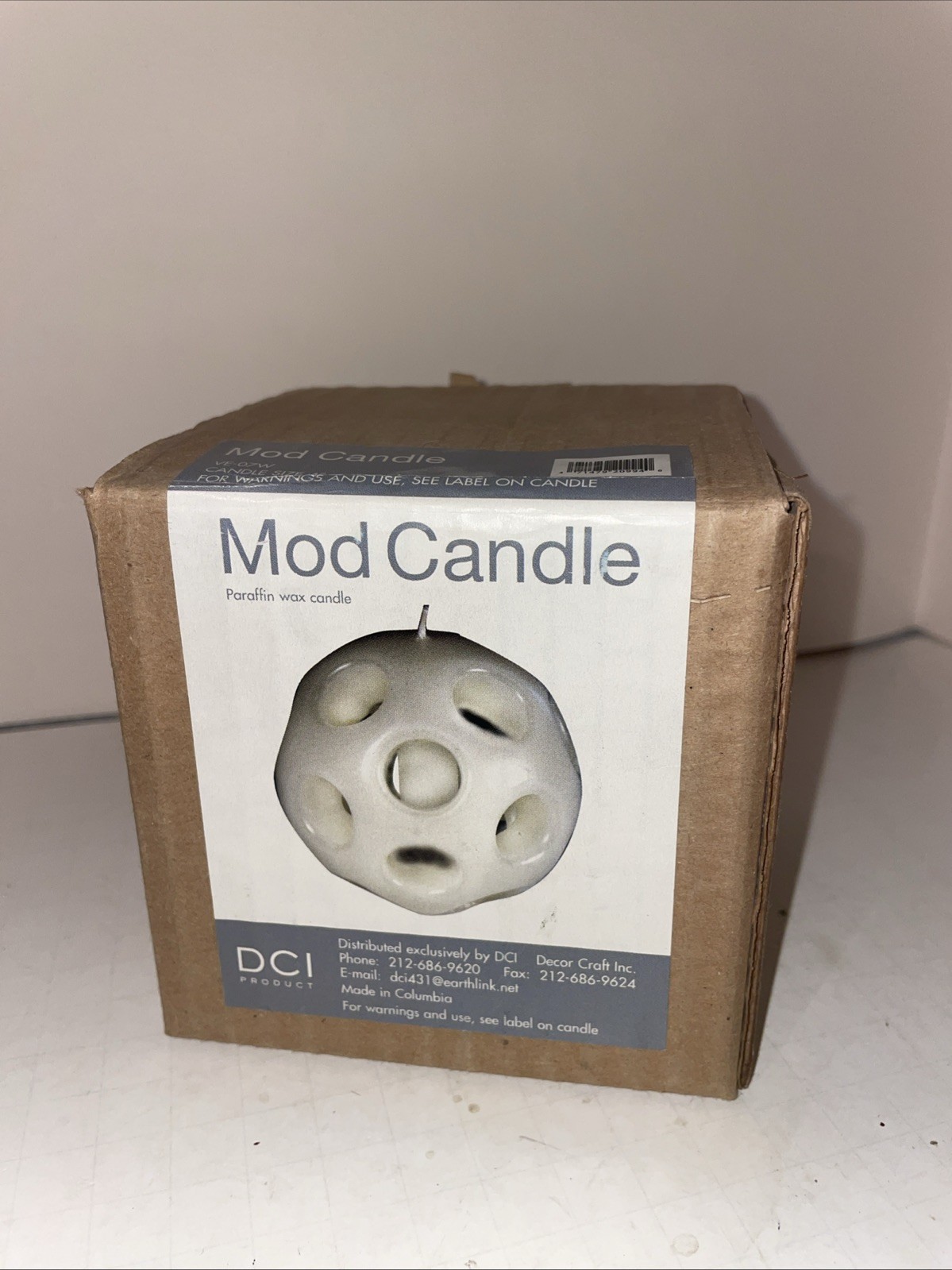 Vintage DCI Mod Candle New In Box Space Age Mid Century Modern Decor Paraffin