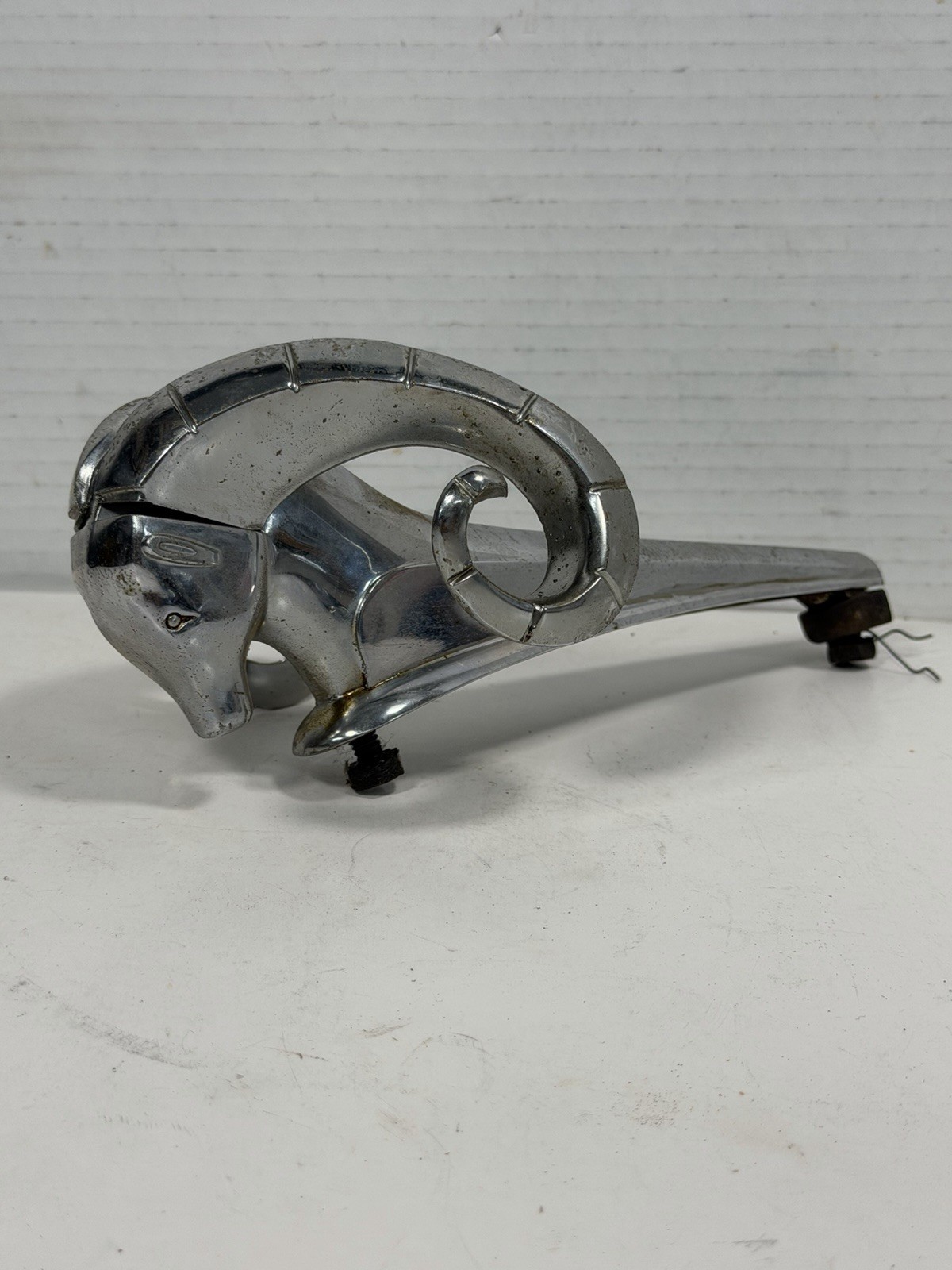 VINTAGE 1953 1954 OEM DODGE RAM HOOD ORNAMENT PART # DG 1456249 ORIGINAL VINTAGE 1953 1954 OEM DODGE RAM HOOD ORNAMENT PART # DG 1456249 ORIGINAL