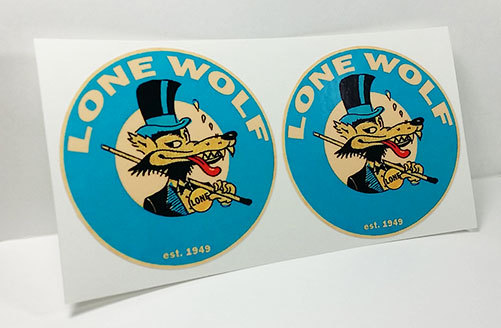 Pair 3" LONE WOLF Vintage Style DECAL, Vinyl STICKER, rat rod, racing, hot rod Pair 3" LONE WOLF Vintage Style DECAL, Vinyl STICKER, rat rod, racing, hot rod