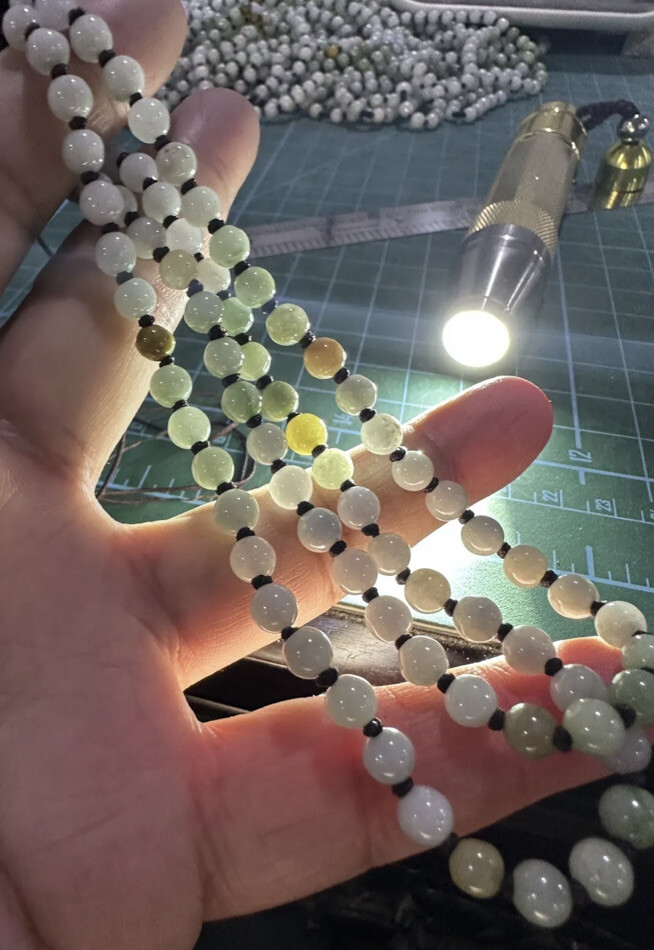 Burmese Jadeite Bead Chain (Semi-finished)