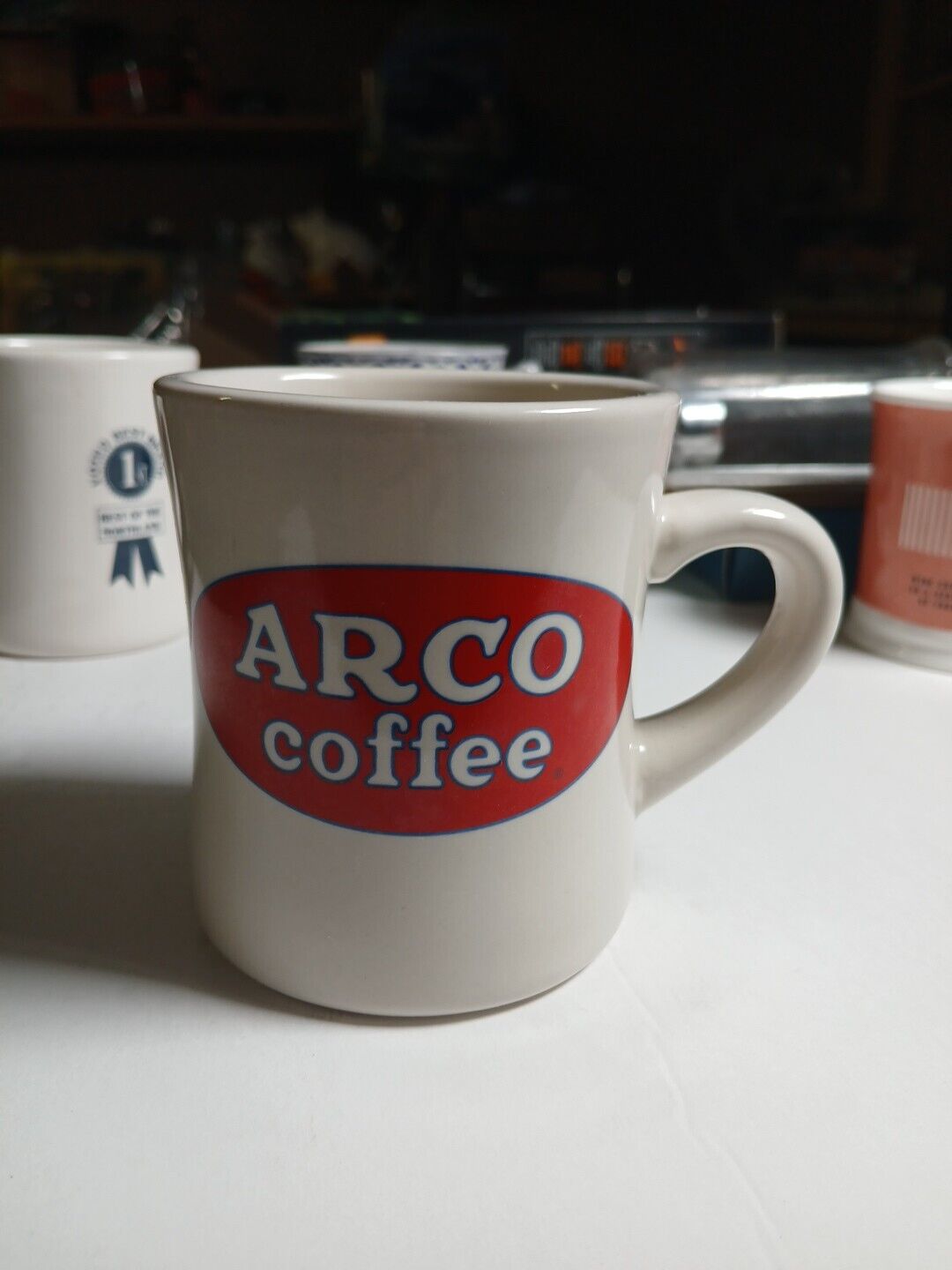 Vintage ARCO Coffee Large White Coffee Mug 