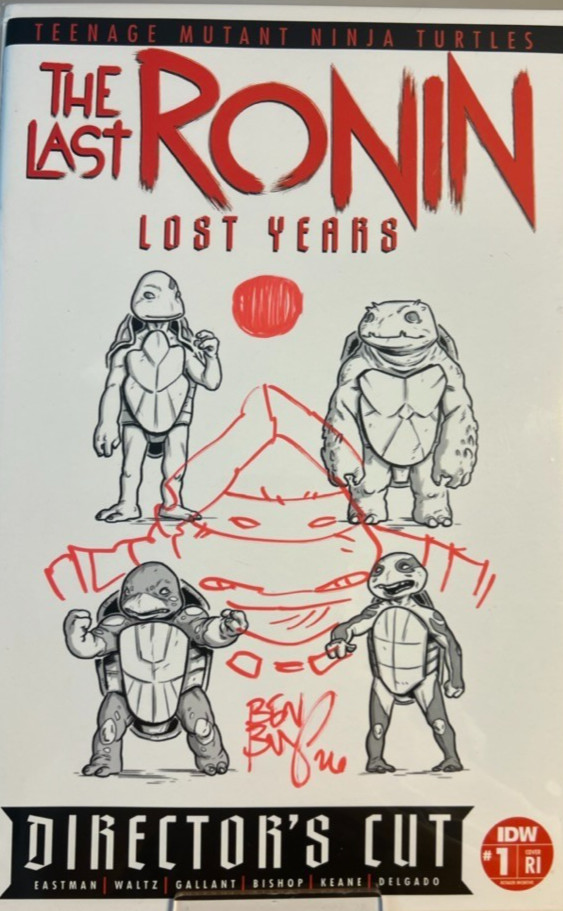 TMNT The last Ronin Lost years Turtle Sketch Ben Bishop Signed W/COA TMNT The last Ronin Lost years Turtle Sketch Ben Bishop Signed W/COA