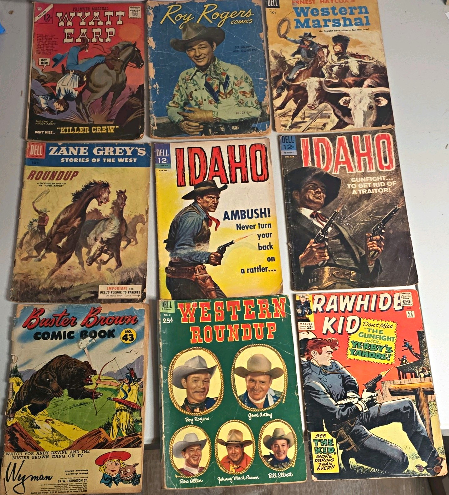 9 Vintage Western Comics Lot Rawhide Kid 42 Roy Rogers Wyatt Earp Dell Marvel 9 Vintage Western Comics Lot Rawhide Kid 42 Roy Rogers Wyatt Earp Dell Marvel