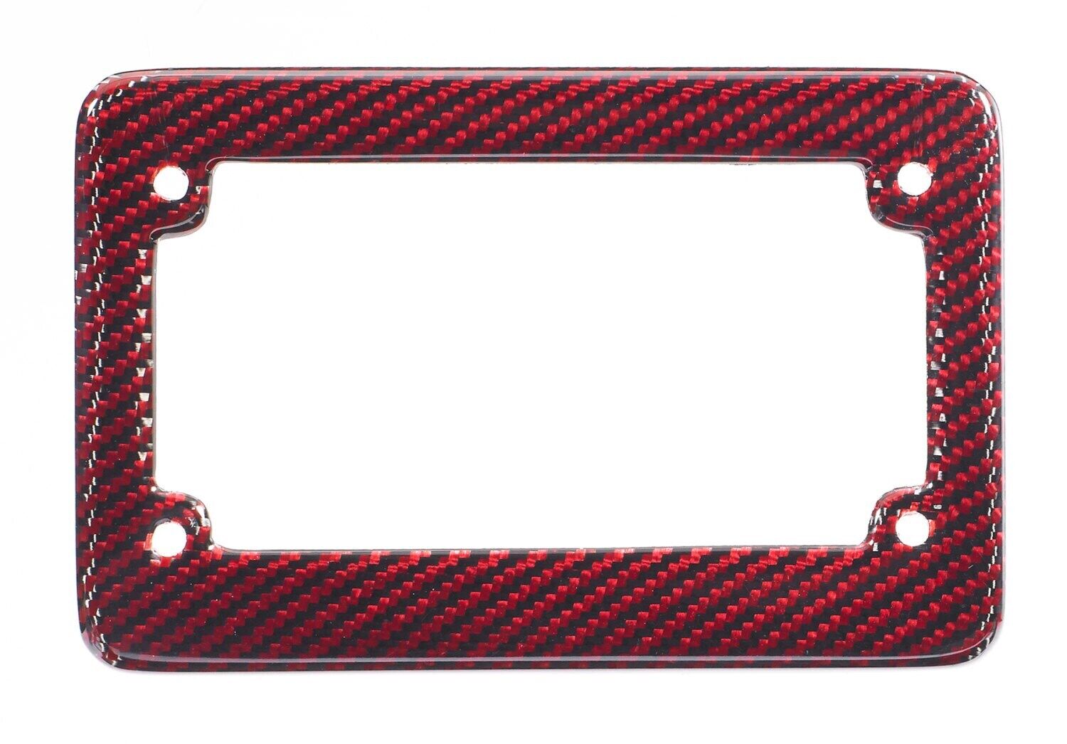 Real 100% Red Carbon Fiber Motorcycle License Plate Frame With Free Caps