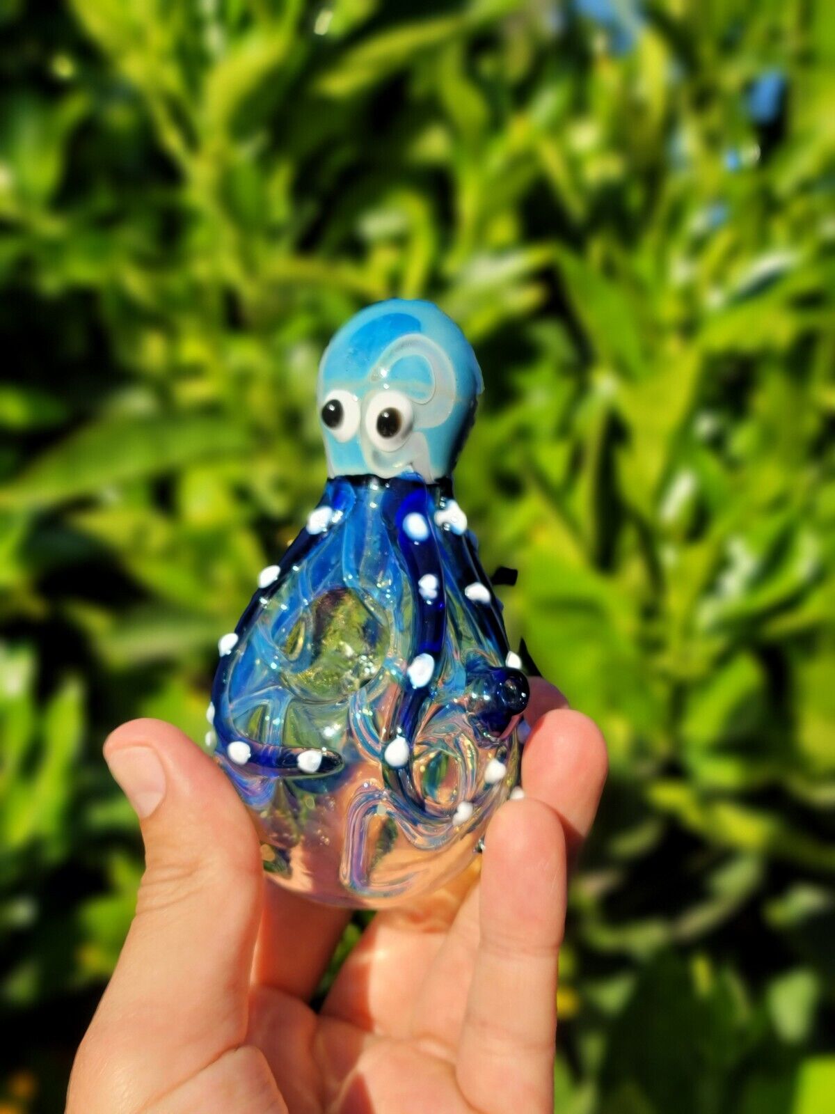 Blue Handmade Octopus Glass Pipes Smoking Hand Pipe Tobacco