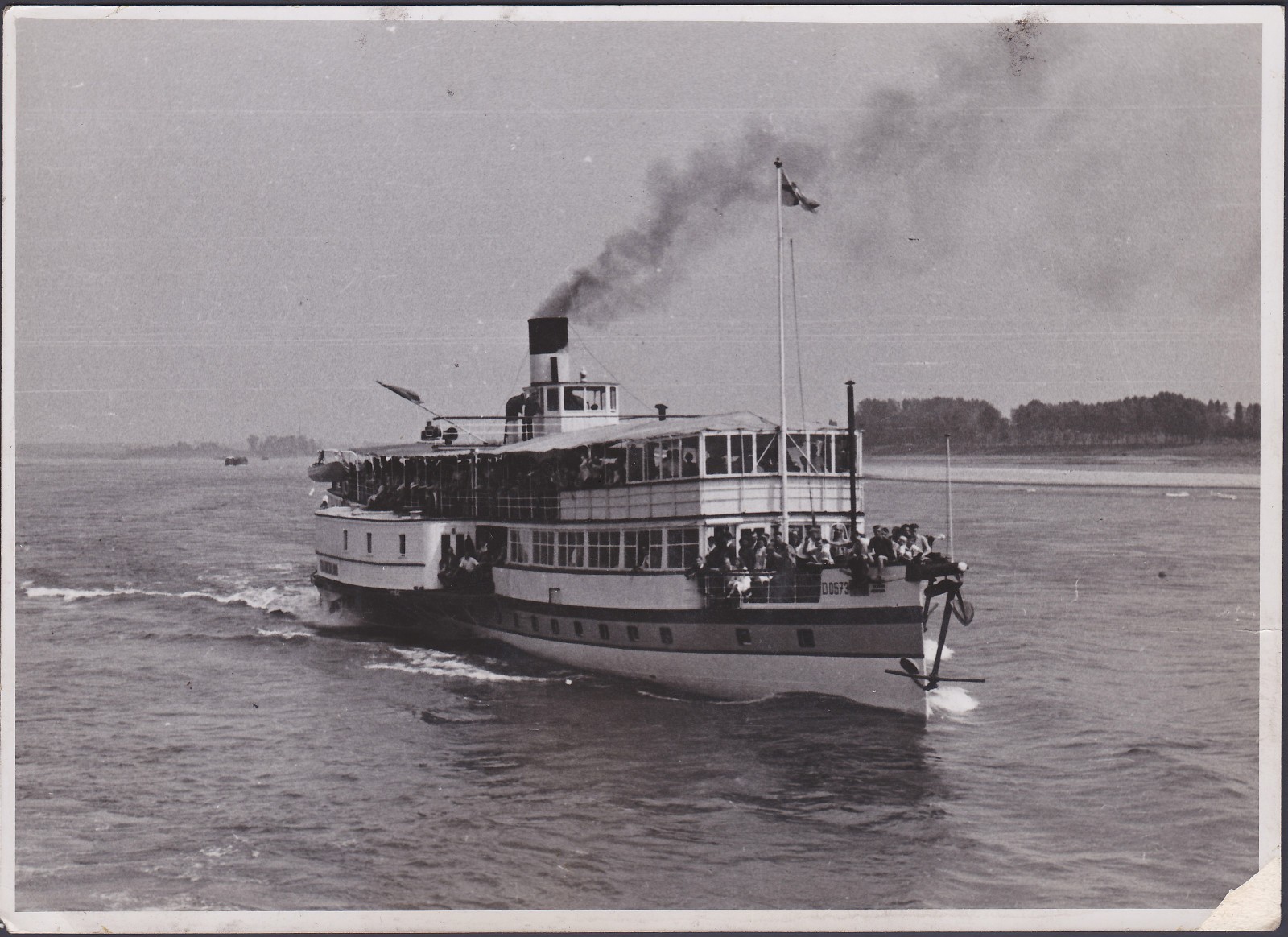 Original Vintage Walter Dick Photo 1940-1950 Rhine River Boat Cologne Stamped