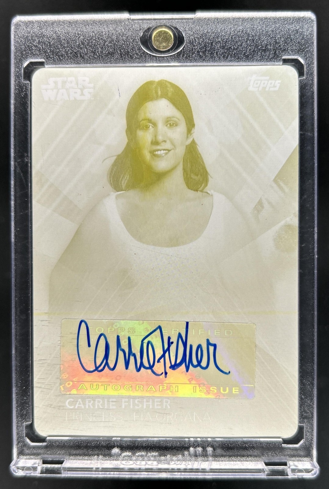 2020 Topps Women of Star Wars Carrie Fisher Auto Printing Plates Leia Organa 1/1 2020 Topps Women of Star Wars Carrie Fisher Auto Printing Plates Leia Organa 1/1