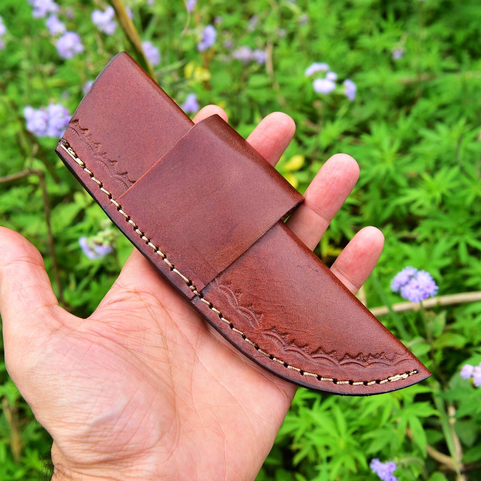 Handmade Horizontal carry Genuine brown Sheath Fixed blade Holster EDC 351X Handmade Horizontal carry Genuine brown Sheath Fixed blade Holster EDC 351X