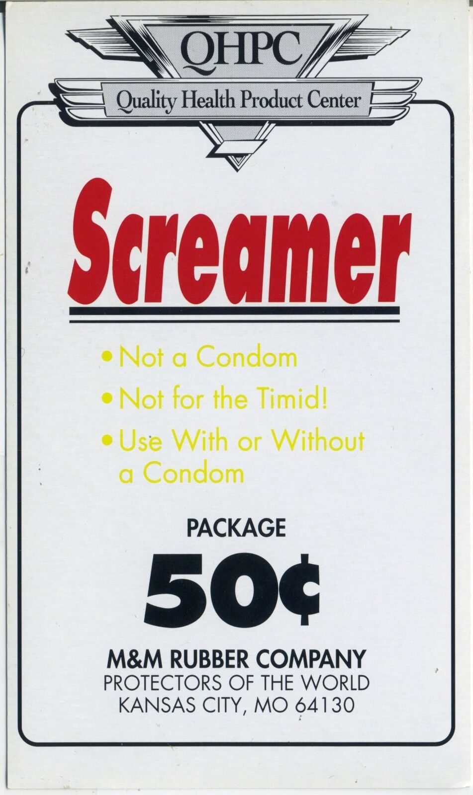 vtg condom machine decal sticker vending NOS The Screamer 50 cent
