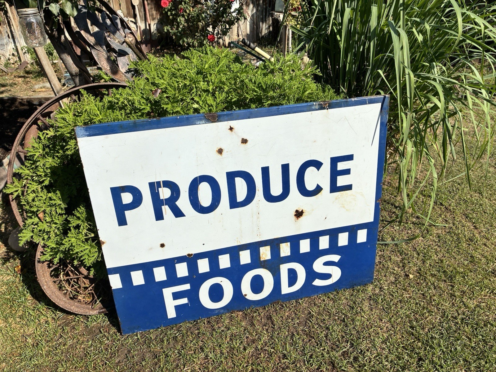 Vintage Cookie Cutter Porcelain Sign For Retired Market Produce 34” X 44” X 1” Vintage Cookie Cutter Porcelain Sign For Retired Market Produce 34” X 44” X 1”