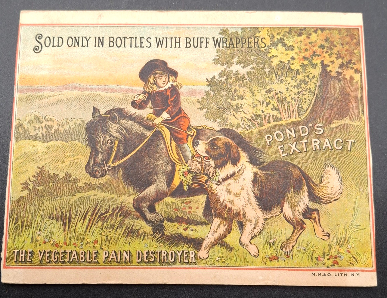 Pond's Extract Pain Destroyer Victorian Trade Card Trimmed