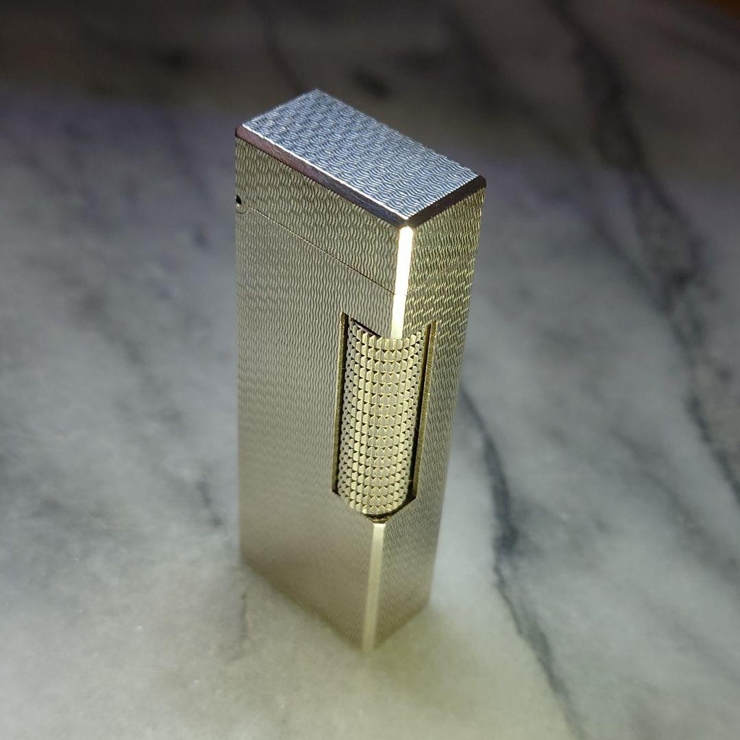 Vintage Dunhill Rolla gas lighter Silver Basket working condition