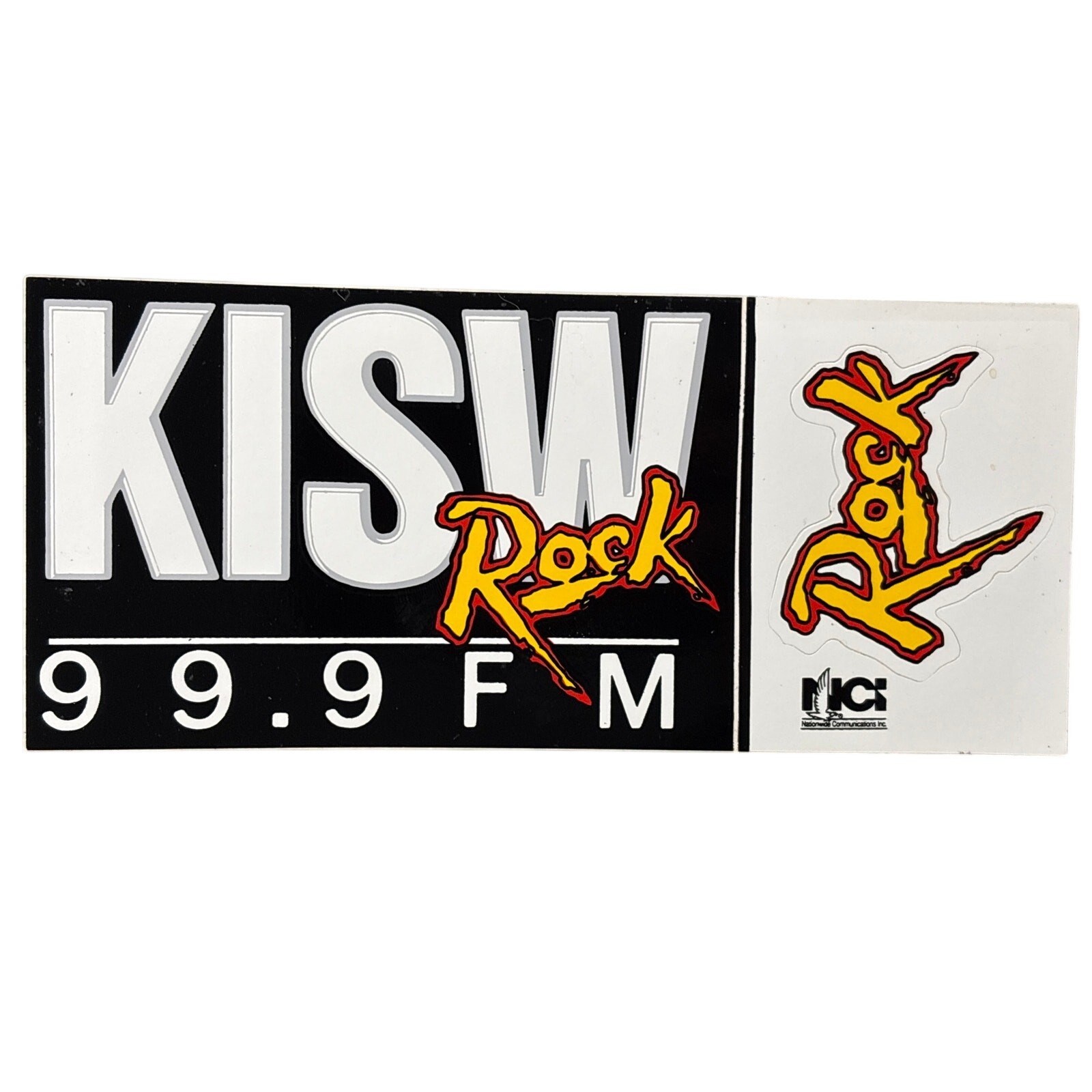 Vtg 1992 Rock KISW 99.9 FM Seattle PNW radio station sticker un-used Vtg 1992 Rock KISW 99.9 FM Seattle PNW radio station sticker un-used