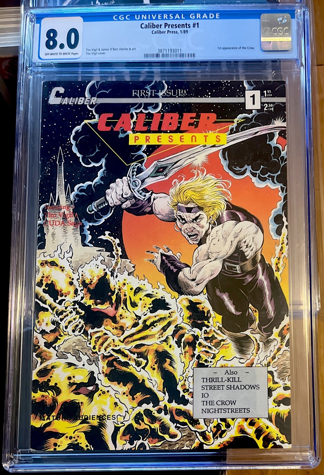 Caliber Presents #1 Caliber Comics January 1989 CGC 8.0 1st CROW APPEARANCE Caliber Presents #1 Caliber Comics January 1989 CGC 8.0 1st CROW APPEARANCE