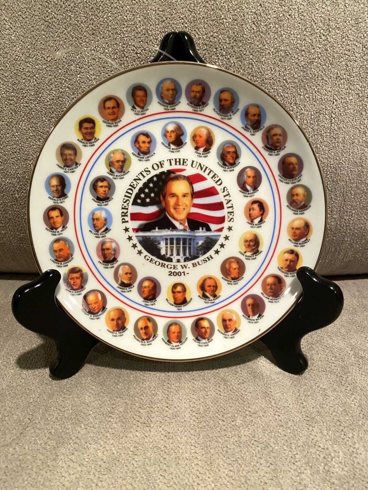 Vintage Presidents of the United States  Collector Plate -2001 George w. Bush