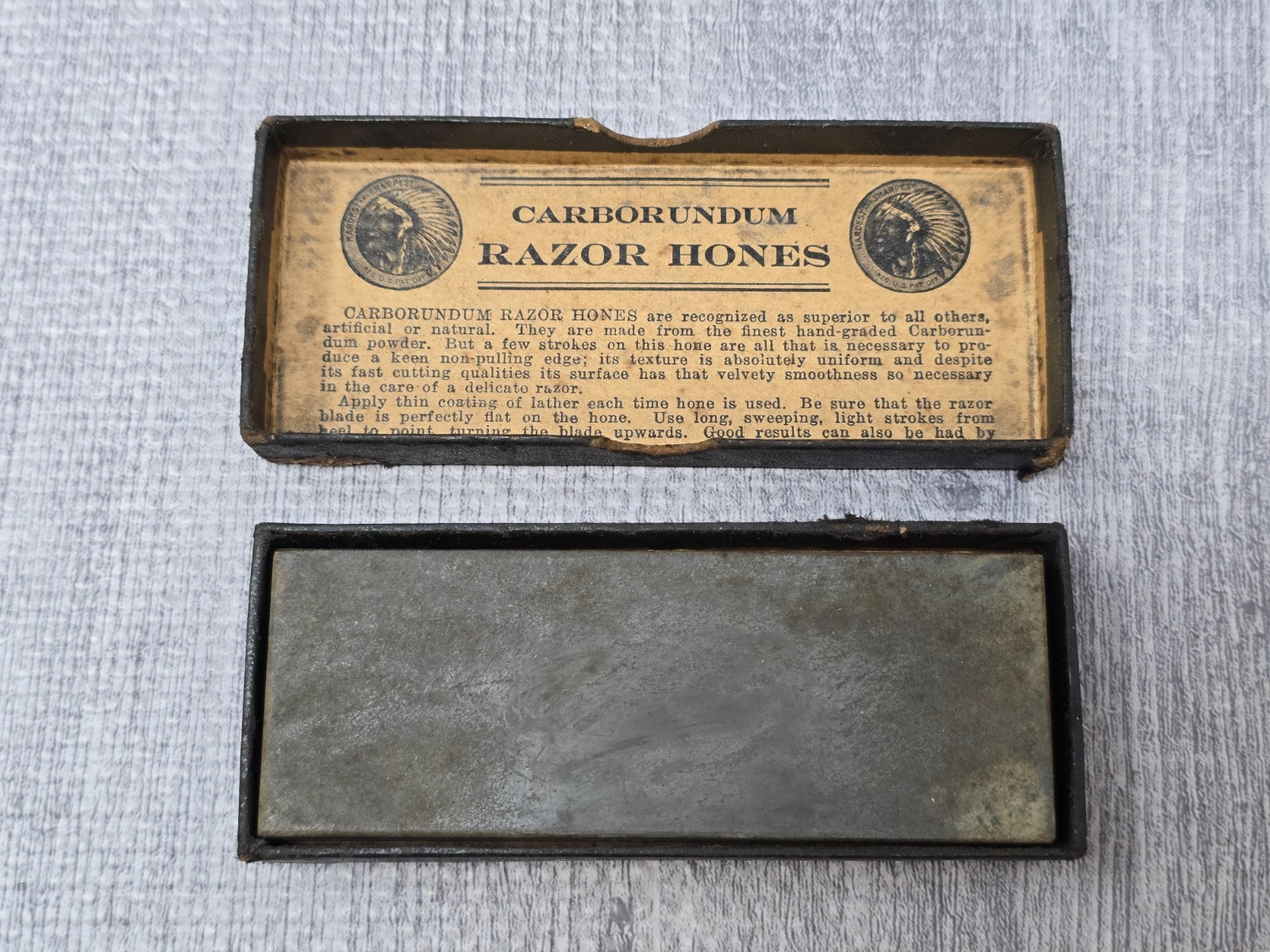 Antique Carborundum Razor Shaving Hone Sharpening Stone Niagara Falls NY Antique Carborundum Razor Shaving Hone Sharpening Stone Niagara Falls NY