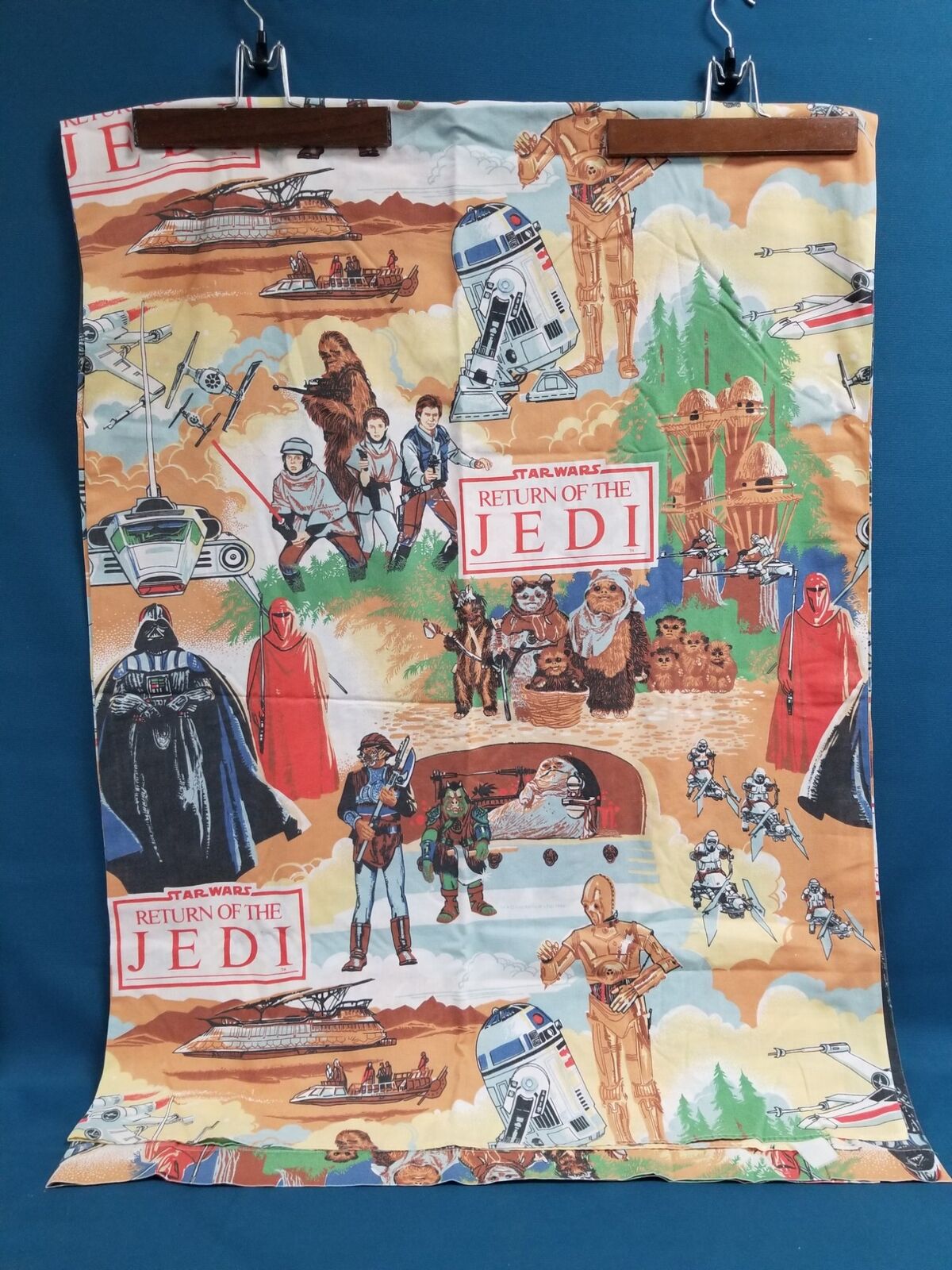 Vintage 1983 Lucasfilm Star Wars Return Of The Jedi Twin Size Flat Sheet ONLY