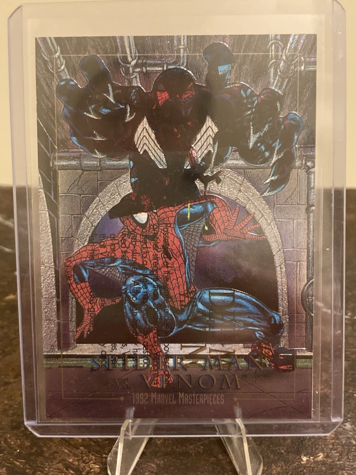 1992 Marvel Masterpieces  Spider-Man vs Venom Battle Spectra ERROR Misprint