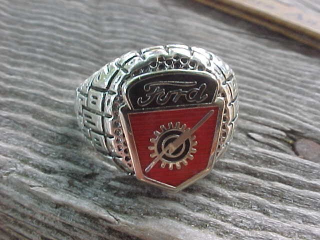 1950s 1960s Ford Truck Silver Chrome Ring Size #10 NOS Quality Unique Textured 1950s 1960s Ford Truck Silver Chrome Ring Size #10 NOS Quality Unique Textured