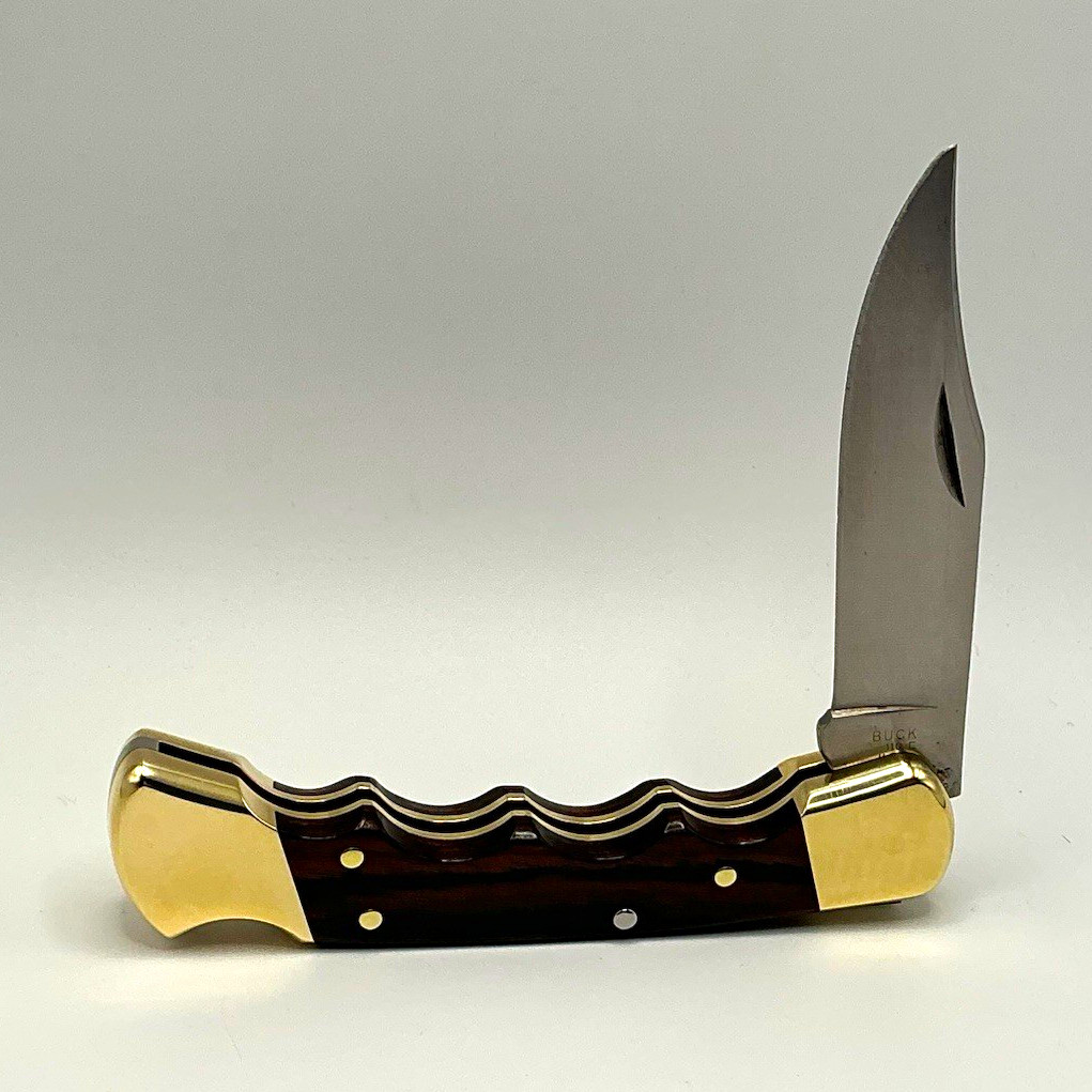 Vintage 1999 Buck 110 Custom Finger Groove  Handle Folding Hunter Knife USA 