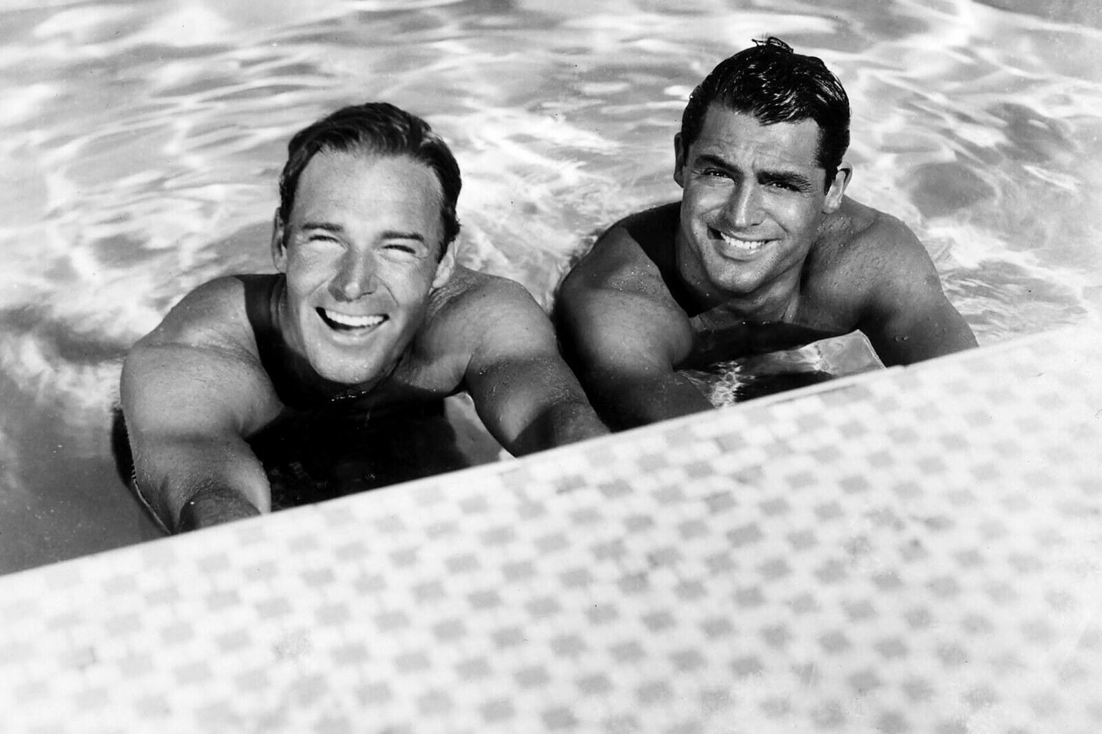 Actors CARY GRANT & RANDOLPH SCOTT Swimming in Pool Poster Photo 13\