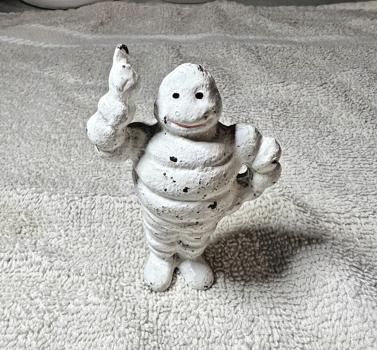 Vintage Cast Iron Michelin Man Statue approx 3\