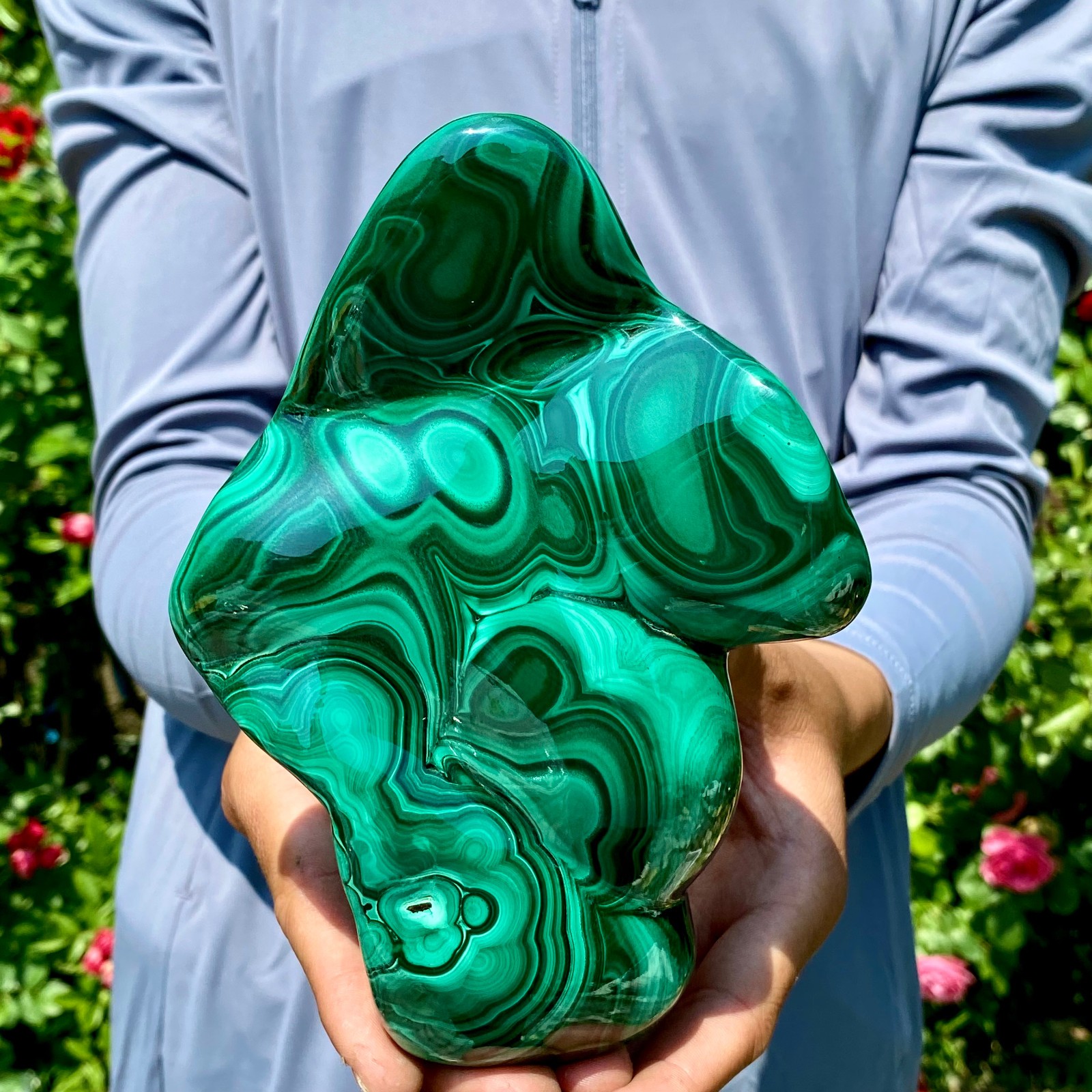 3.2LB Natural Polished Malachite Mineral freeform specimen Reiki Stone Healing 3.2LB Natural Polished Malachite Mineral freeform specimen Reiki Stone Healing