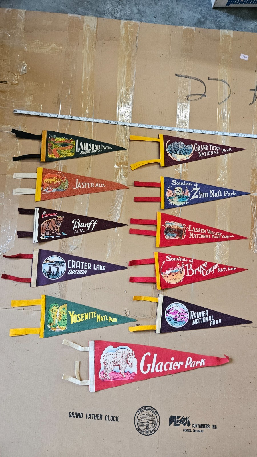 Lot of 18 Vintage US and Canada National Park Souvenir Pennants Excellent Cond Lot of 18 Vintage US and Canada National Park Souvenir Pennants Excellent Cond